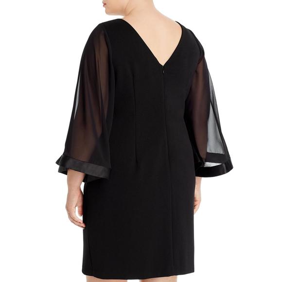 Adrianna Papell Womens Black Panel Textured Sheath Dress Plus NWT - Picture 2 of 2